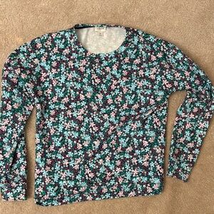 J. Crew Multicolor Floral Long Sleeve Top